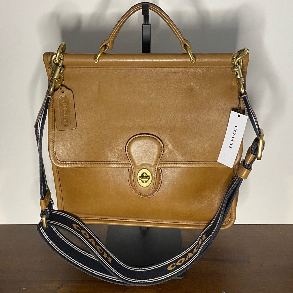 Vintage Coach Willis 9927 Camel and NWT CK547 Webbing Strap, NO ORIGINAL STRAP